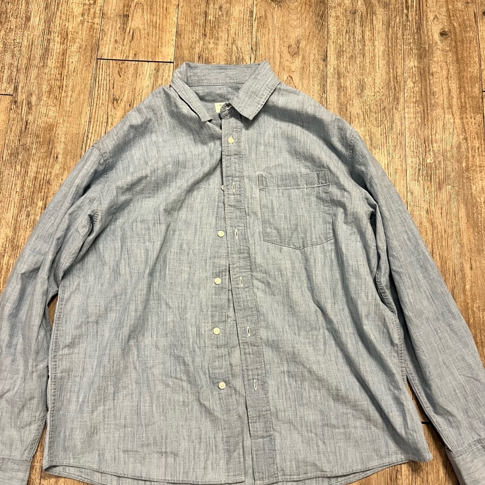 American Eagle Outfitters Blue Casual Button Down Shirt